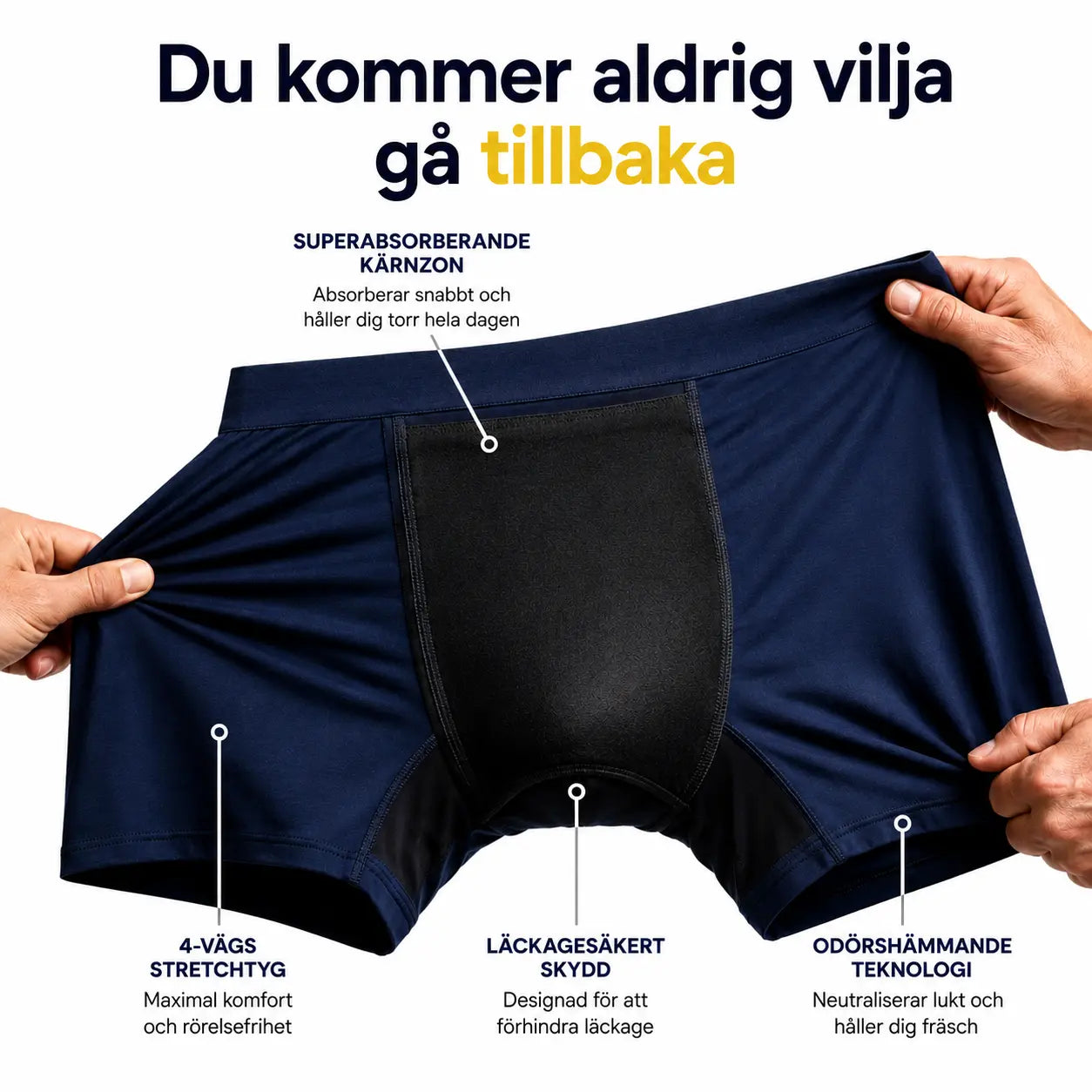 Lækagesikre underbukser med diskret beskyttelse